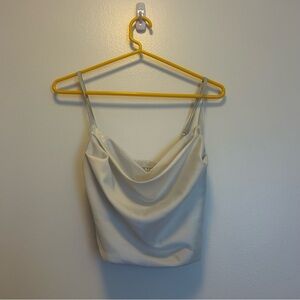 White Cropped Camisole Tank Top